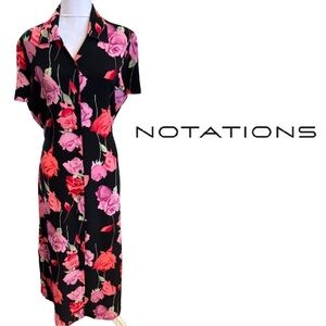 Notations Black Floral Dress